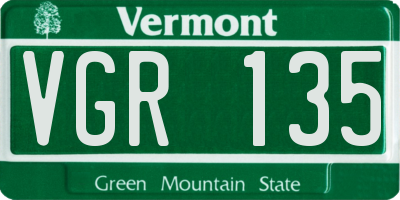 VT license plate VGR135