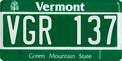 VT license plate VGR137