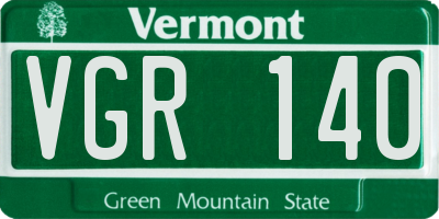 VT license plate VGR140