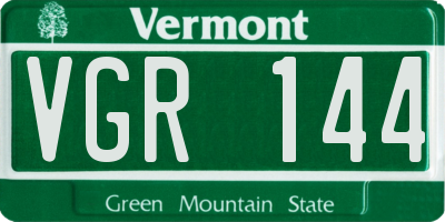 VT license plate VGR144