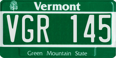 VT license plate VGR145
