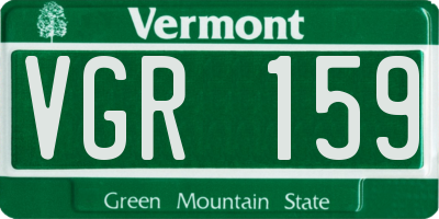 VT license plate VGR159