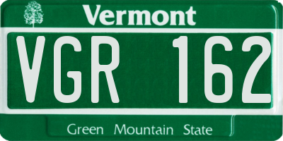 VT license plate VGR162