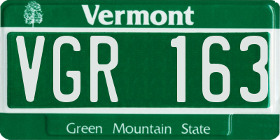 VT license plate VGR163