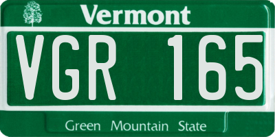 VT license plate VGR165