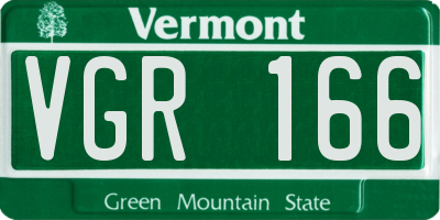 VT license plate VGR166