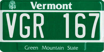 VT license plate VGR167