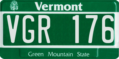 VT license plate VGR176