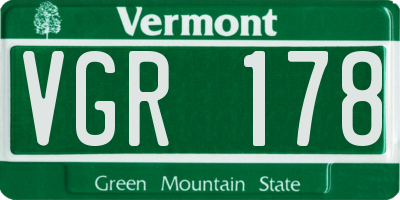 VT license plate VGR178