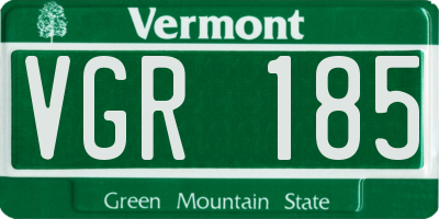 VT license plate VGR185