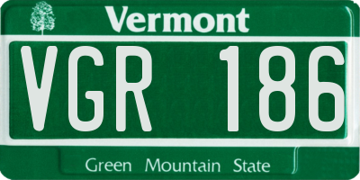 VT license plate VGR186