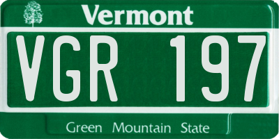 VT license plate VGR197