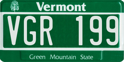 VT license plate VGR199