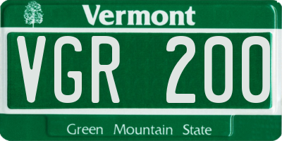 VT license plate VGR200