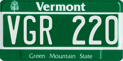 VT license plate VGR220