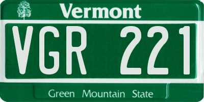 VT license plate VGR221