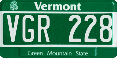 VT license plate VGR228