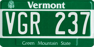 VT license plate VGR237