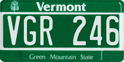 VT license plate VGR246