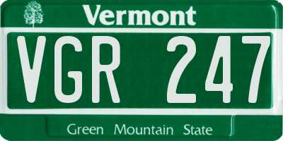 VT license plate VGR247