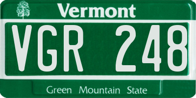 VT license plate VGR248