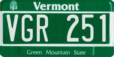 VT license plate VGR251