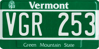 VT license plate VGR253