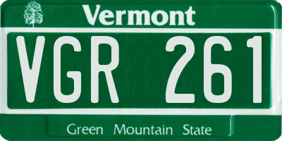 VT license plate VGR261