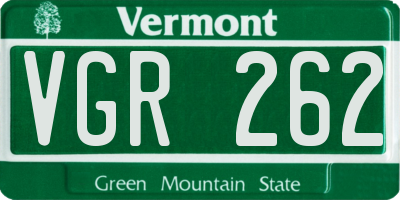 VT license plate VGR262