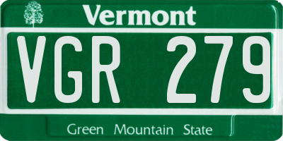VT license plate VGR279