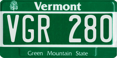 VT license plate VGR280