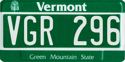 VT license plate VGR296