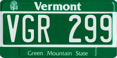 VT license plate VGR299