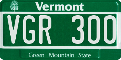VT license plate VGR300