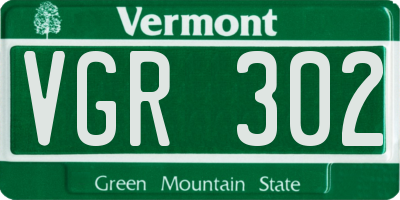 VT license plate VGR302