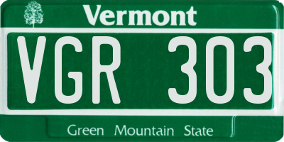 VT license plate VGR303