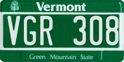 VT license plate VGR308