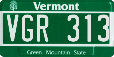 VT license plate VGR313