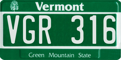VT license plate VGR316
