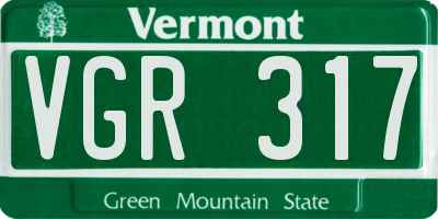 VT license plate VGR317