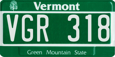 VT license plate VGR318