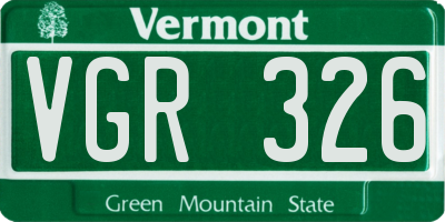 VT license plate VGR326