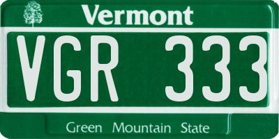VT license plate VGR333