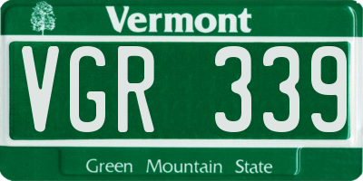 VT license plate VGR339