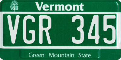 VT license plate VGR345