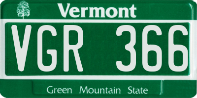 VT license plate VGR366
