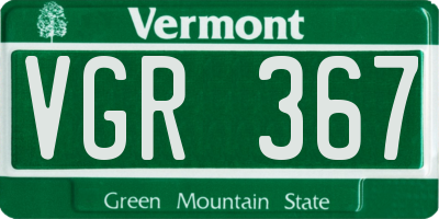 VT license plate VGR367