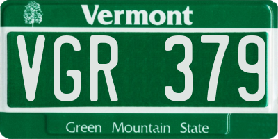 VT license plate VGR379