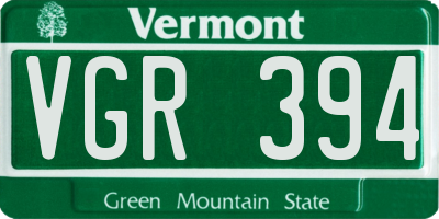 VT license plate VGR394