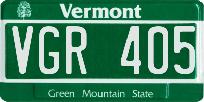 VT license plate VGR405